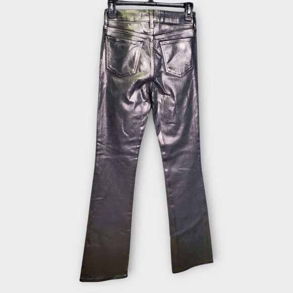 Joe's Jeans Hi (Rise) Honey Flawless Metallic Bootcut Jeans Silver Size 25 - Picture 3 of 9